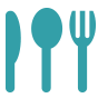 Icon of a knife, spoon and fork