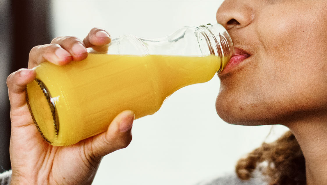 Woman Drinking Juice